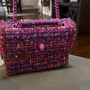 Kurt Geiger Vibrant Pink Tweed Shoulder Bag